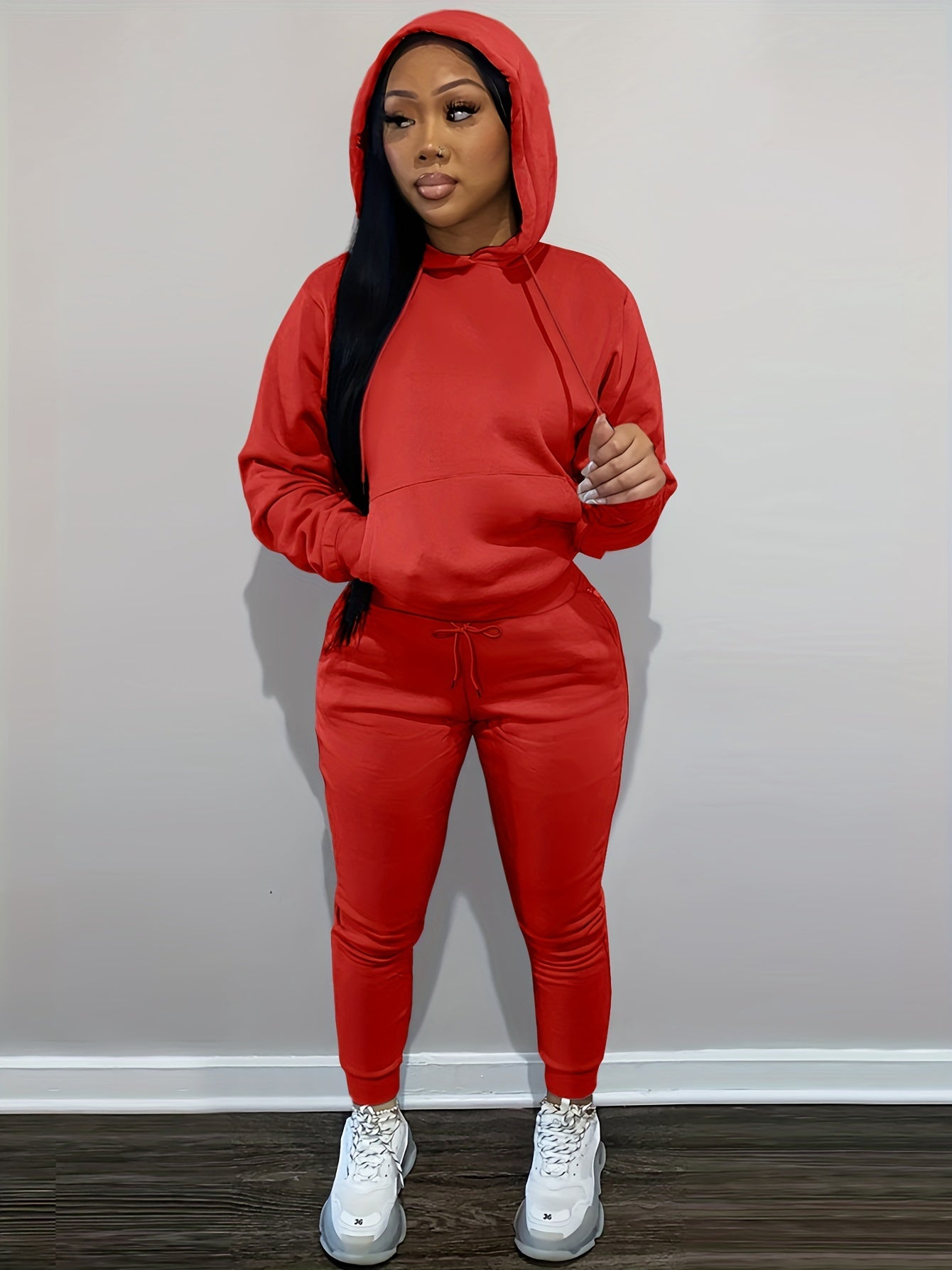 Women’s Relaxed Hoodie & Sweatpants Set – Casual Two-Piece Loungewear