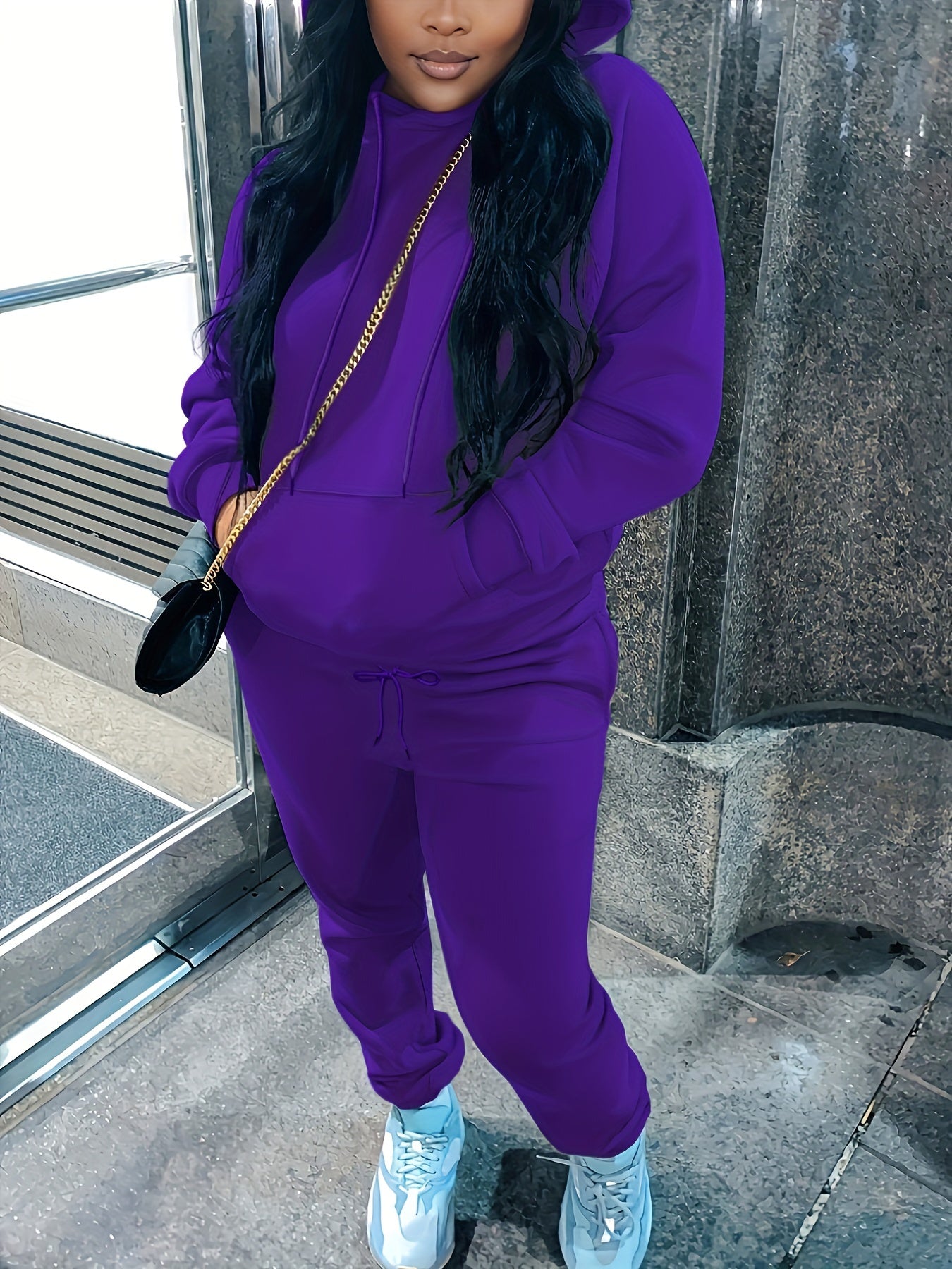 Women’s Relaxed Hoodie & Sweatpants Set – Casual Two-Piece Loungewear