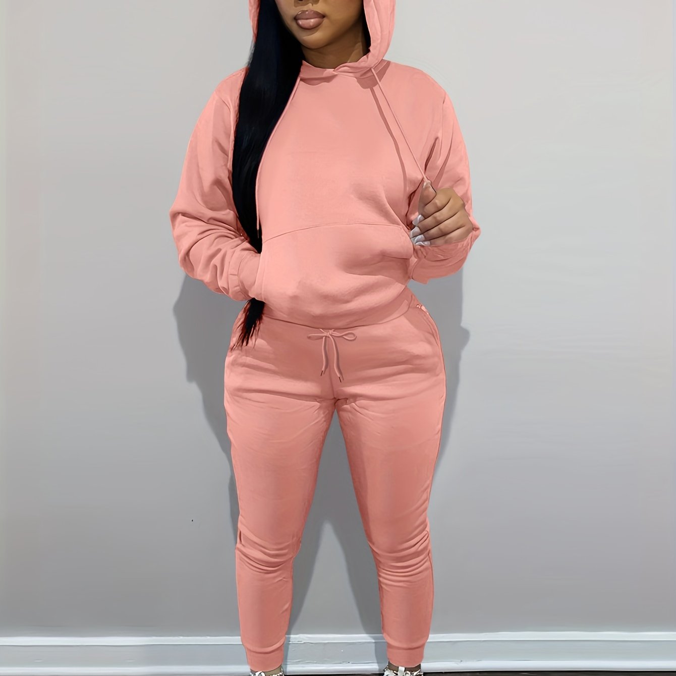 Women’s Relaxed Hoodie & Sweatpants Set – Casual Two-Piece Loungewear