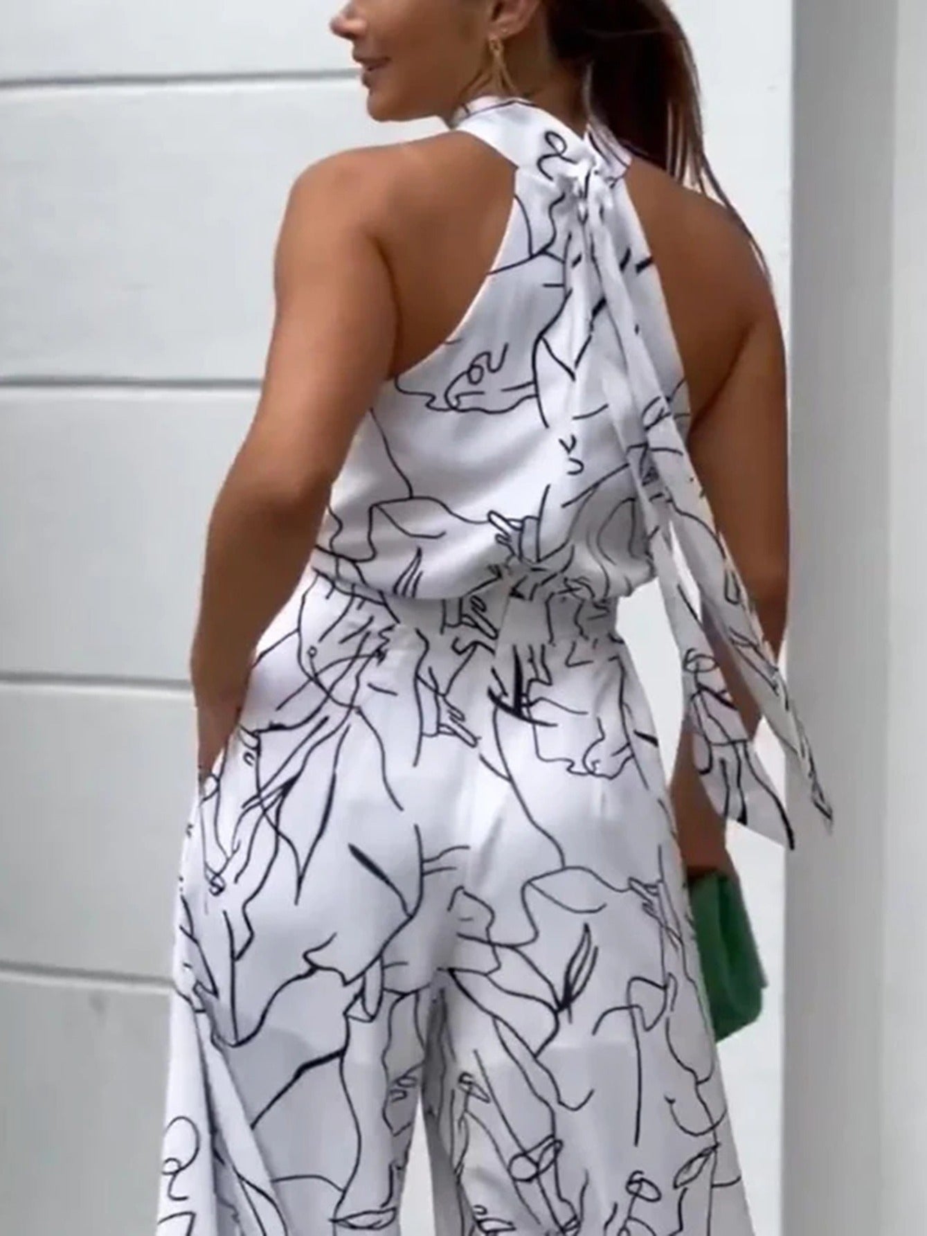Glam Sway Elegant Waist Halter Jumpsuit