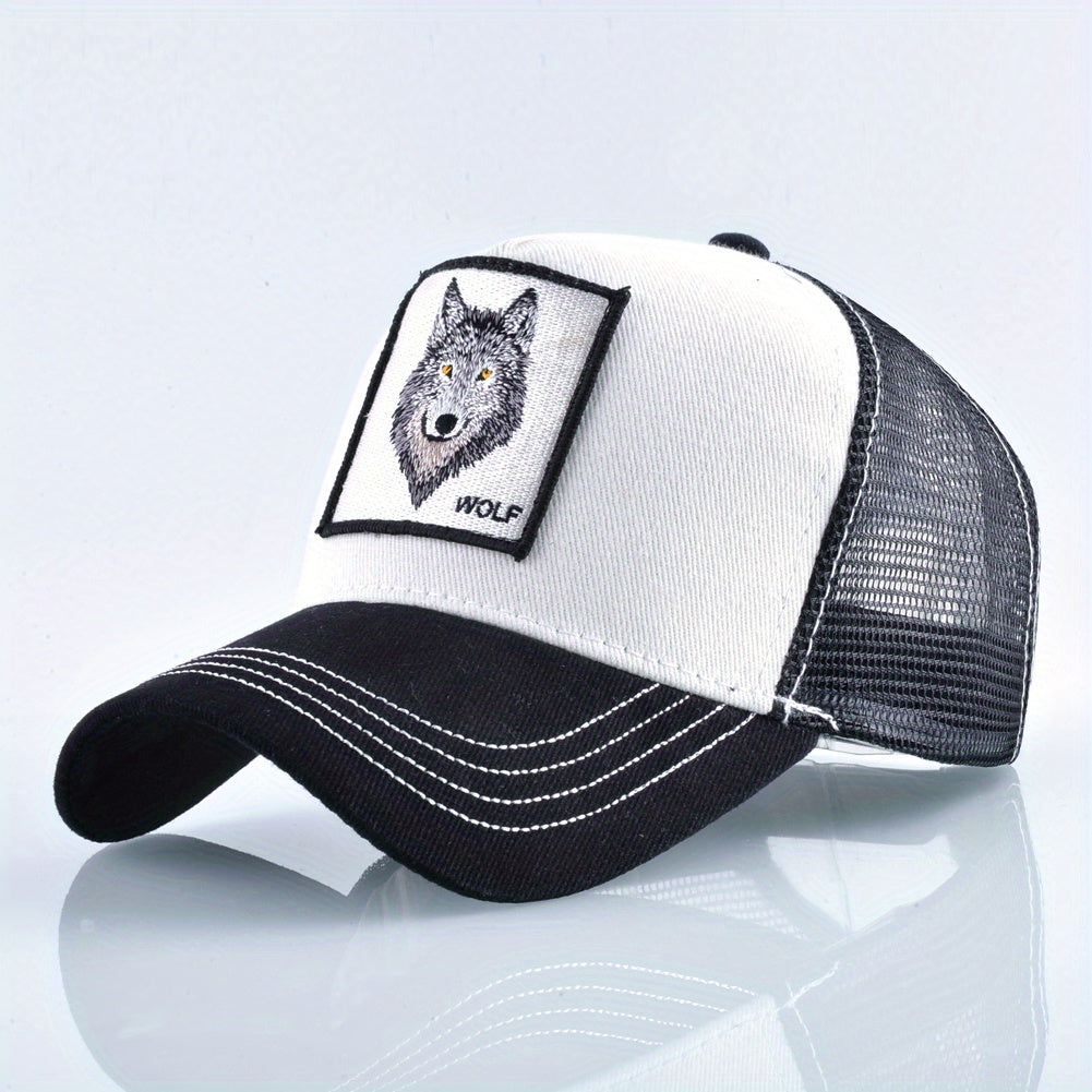 Mens Summer Breathable Embroidered Animal Pattern Sports Cap