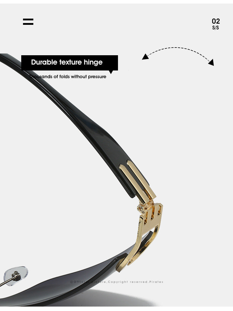 Rimless Wrap Around Futuristic Oversized Fashion Frameless