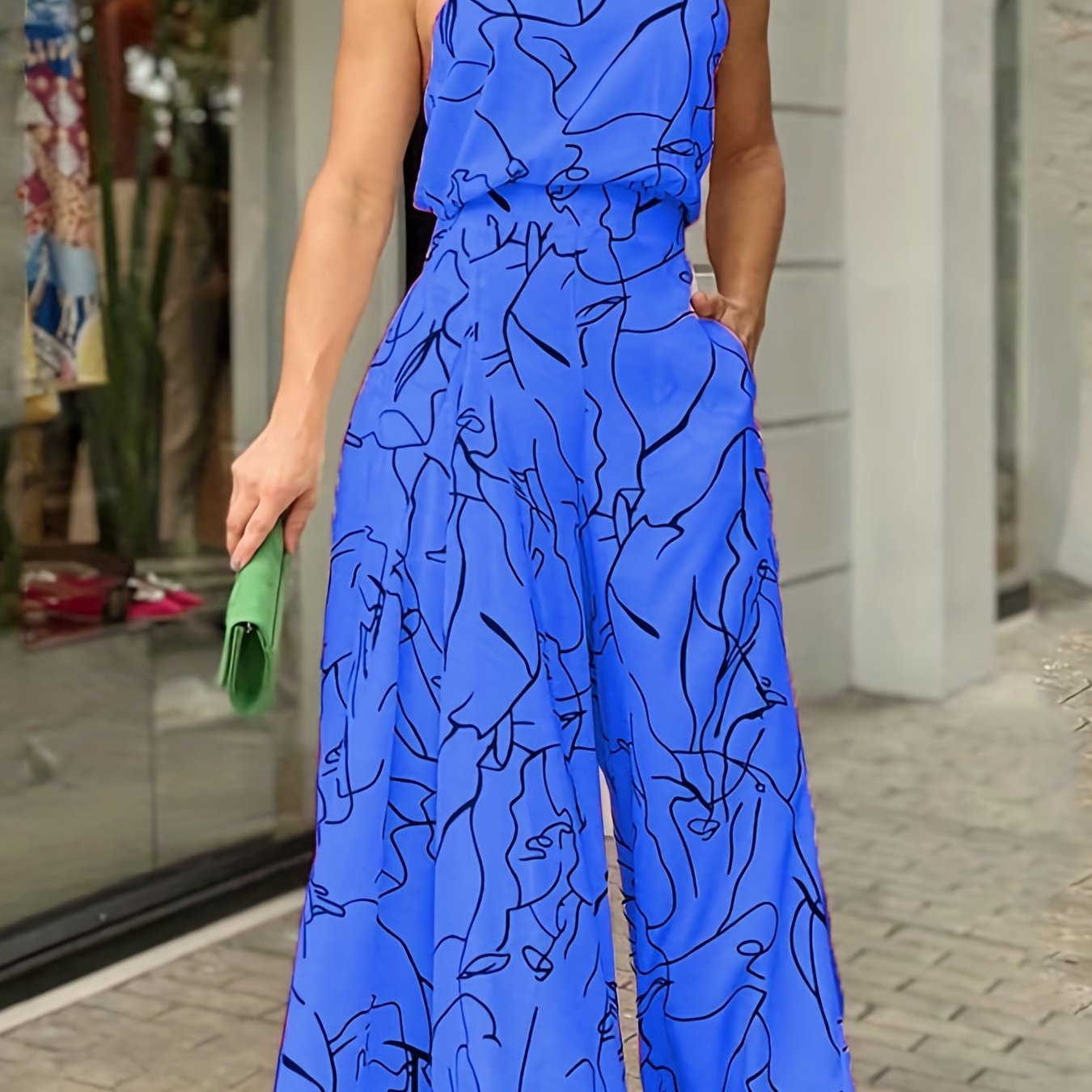 Glam Sway Elegant Waist Halter Jumpsuit