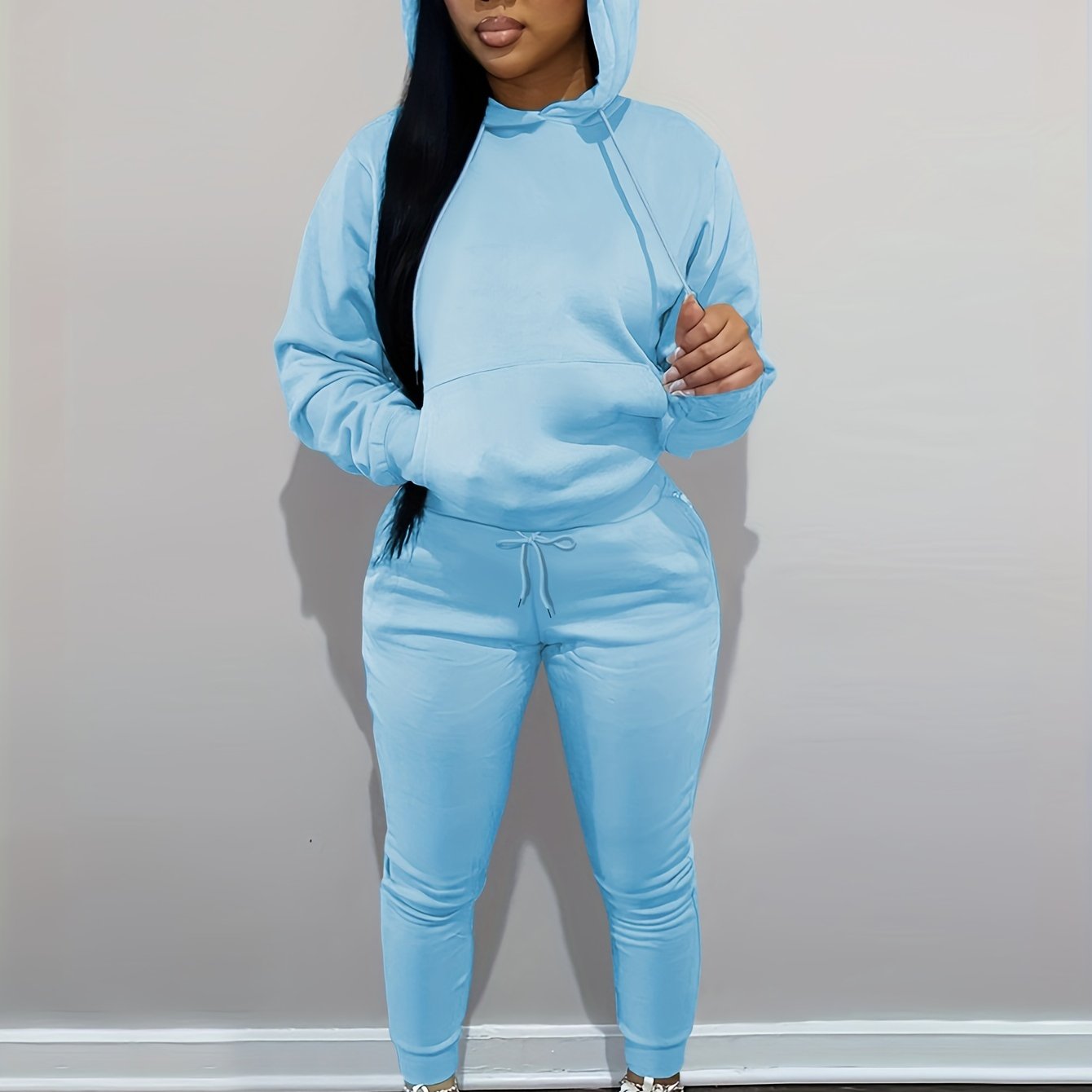 Women’s Relaxed Hoodie & Sweatpants Set – Casual Two-Piece Loungewear