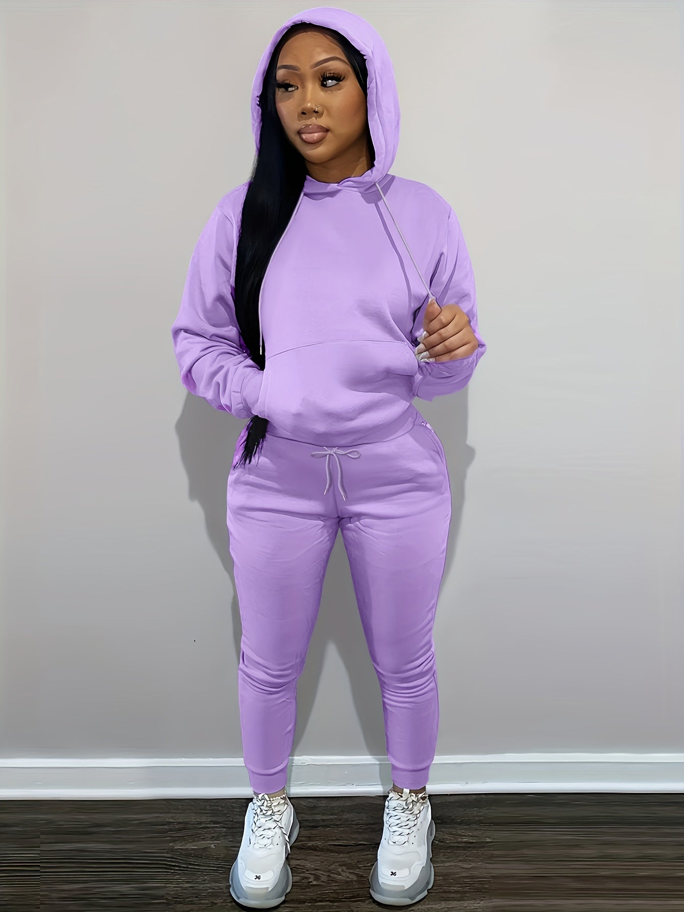 Women’s Relaxed Hoodie & Sweatpants Set – Casual Two-Piece Loungewear