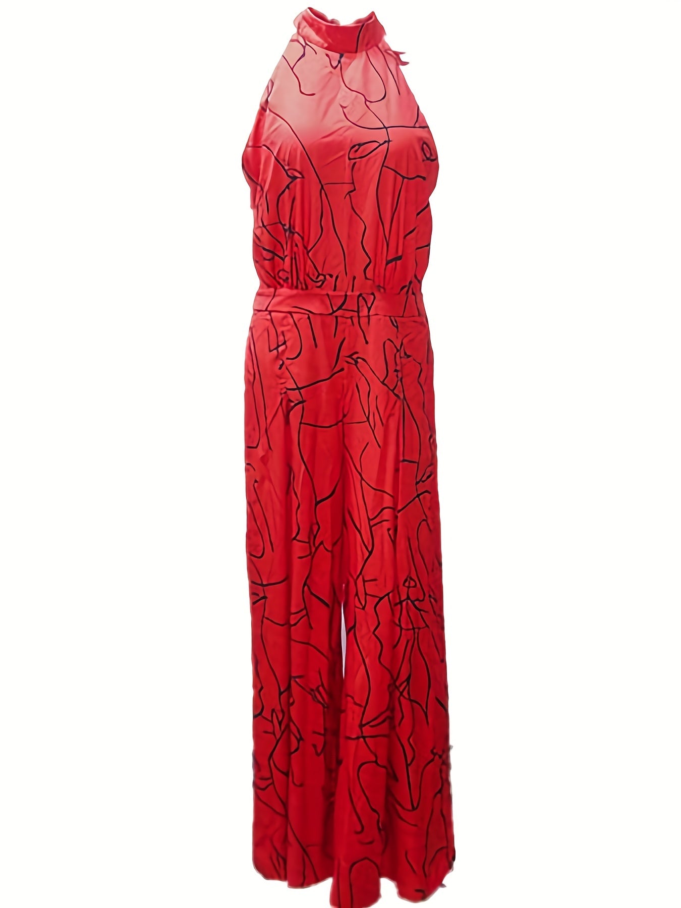 Glam Sway Elegant Waist Halter Jumpsuit