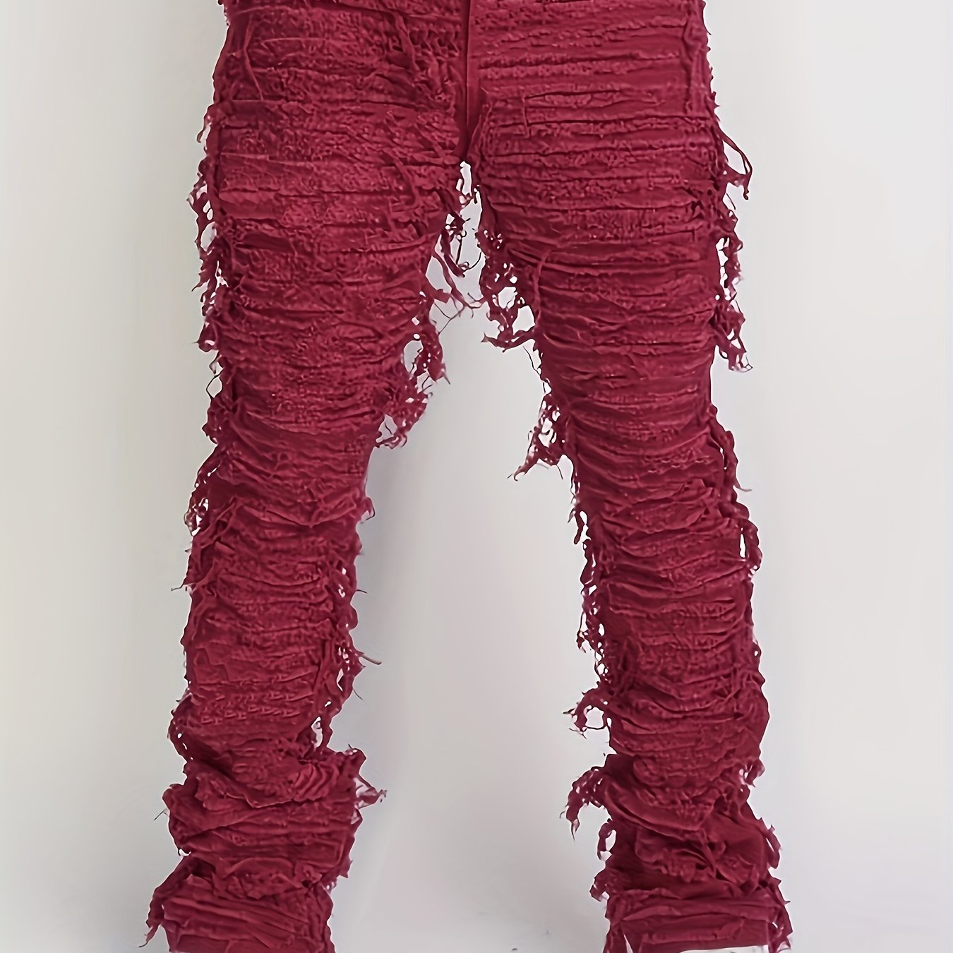 Men’s Tassel Flared Denim Jeans – Street Style with Comfort-Fit Stretch