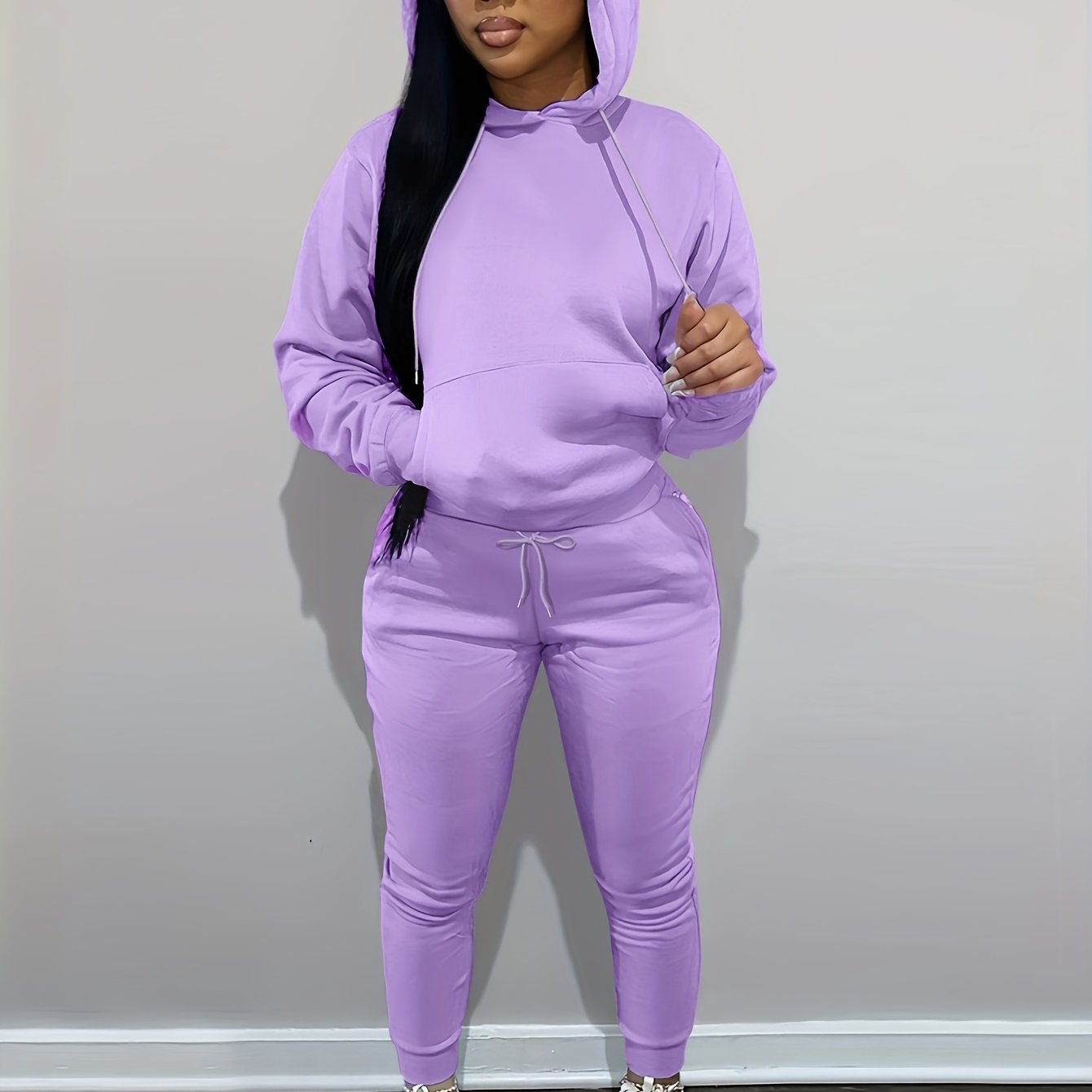 Women’s Relaxed Hoodie & Sweatpants Set – Casual Two-Piece Loungewear