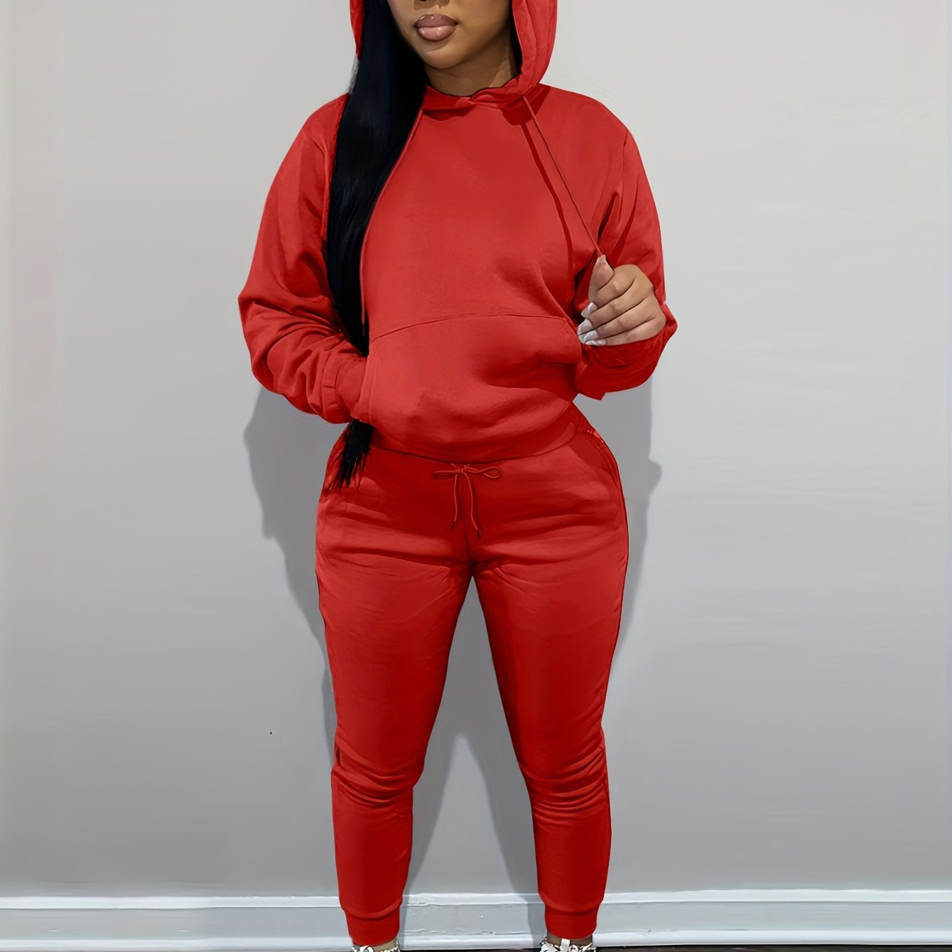 Women’s Relaxed Hoodie & Sweatpants Set – Casual Two-Piece Loungewear