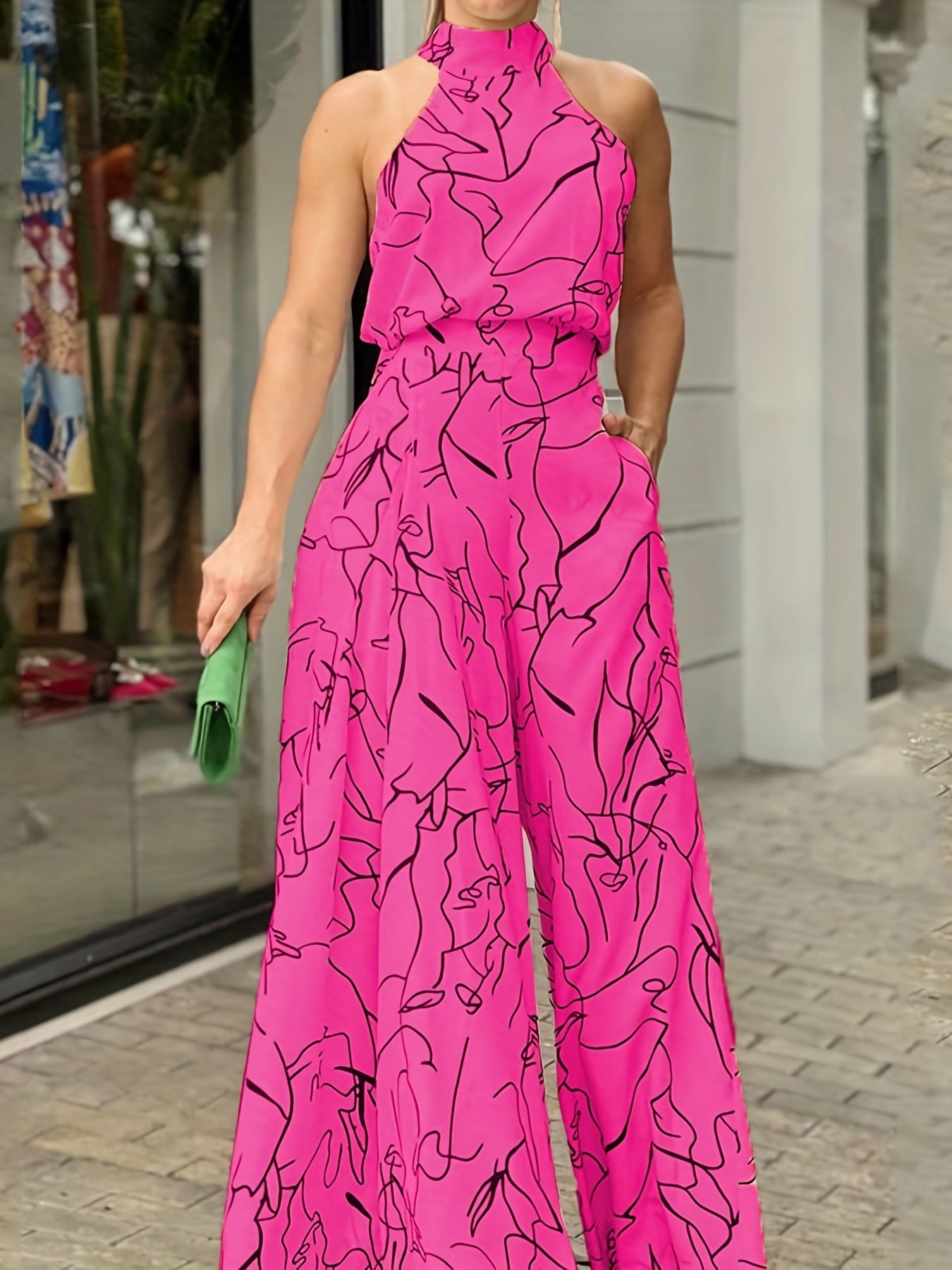 Glam Sway Elegant Waist Halter Jumpsuit