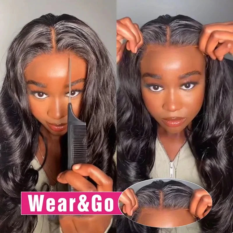 Wear And Go Glueless Human Hair Wigs Preplucked Brazilian Body Wave Ready To Wear