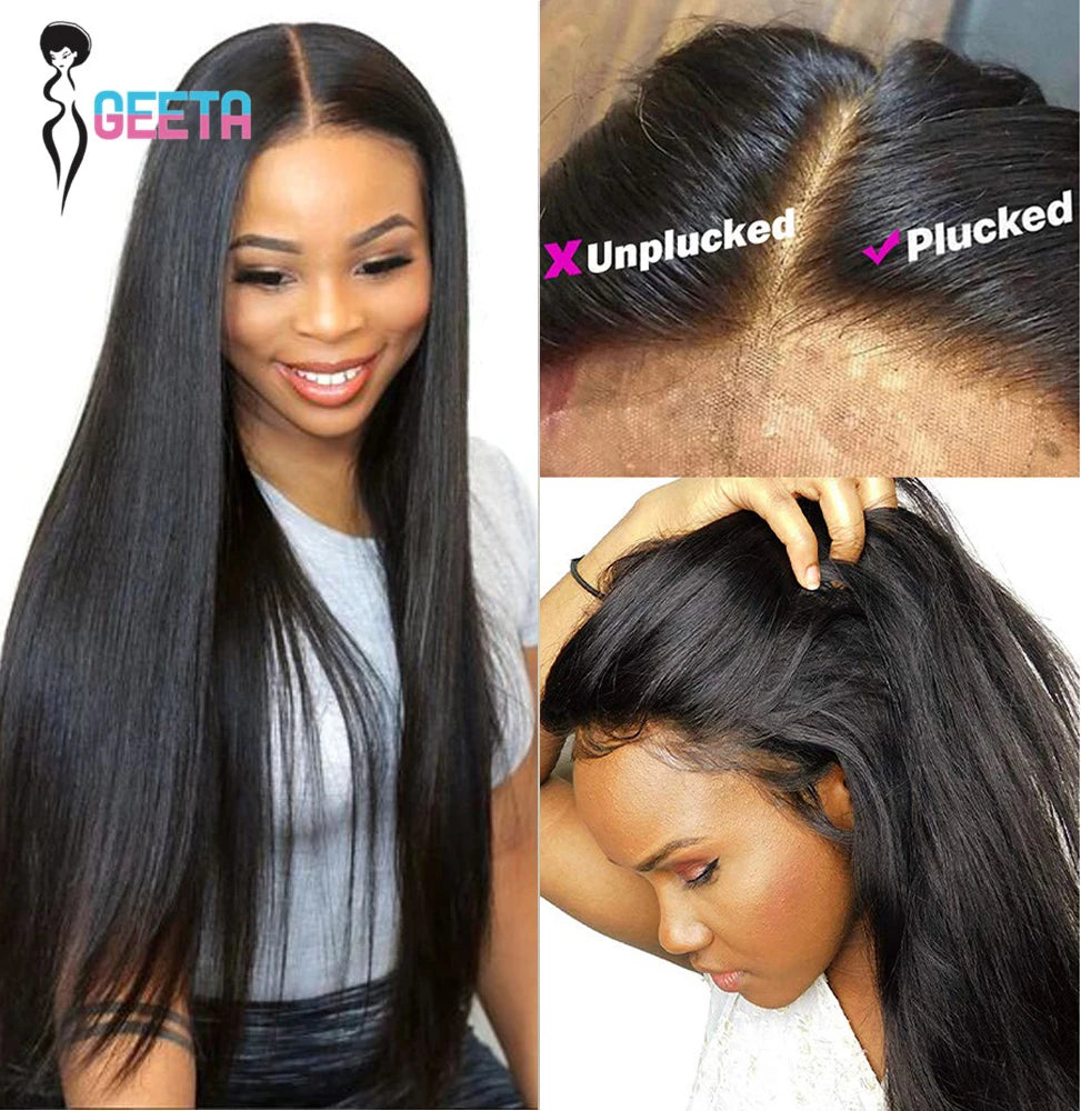 Bone Straight Hd Lace Frontal Wig 13x6 and Closure