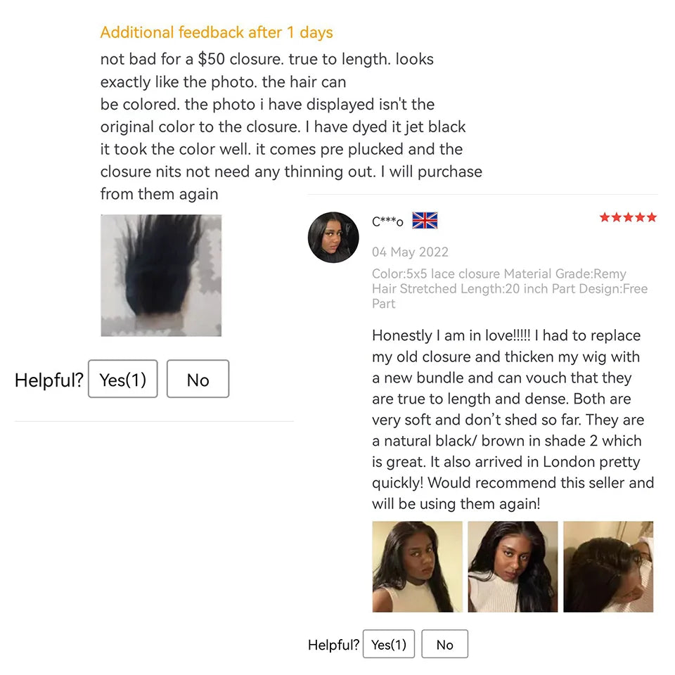 Straight Human Hair Frontal & Closure Transparent