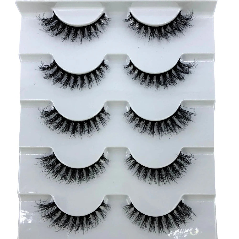 New 5 Pairs Lashes Mink Lashes Faux Eyelashes Mink False Eyelashes Dramatic Volume Lashes Eyelash Extension False Eyelashes