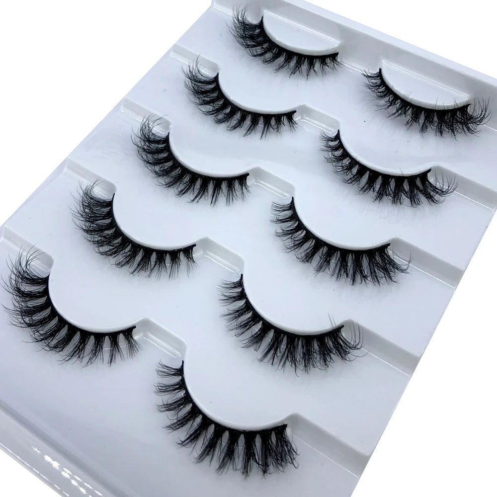 New 5 Pairs Lashes Mink Lashes Faux Eyelashes Mink False Eyelashes Dramatic Volume Lashes Eyelash Extension False Eyelashes
