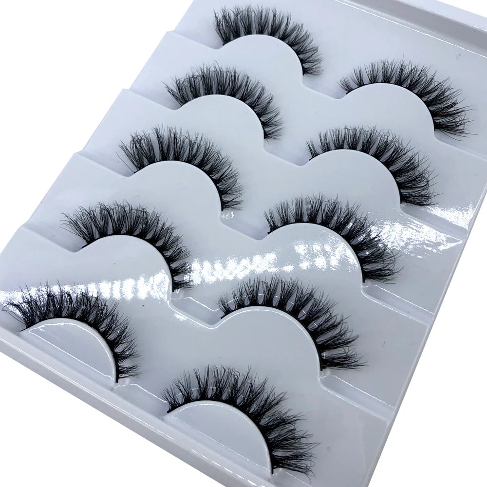 New 5 Pairs Lashes Mink Lashes Faux Eyelashes Mink False Eyelashes Dramatic Volume Lashes Eyelash Extension False Eyelashes