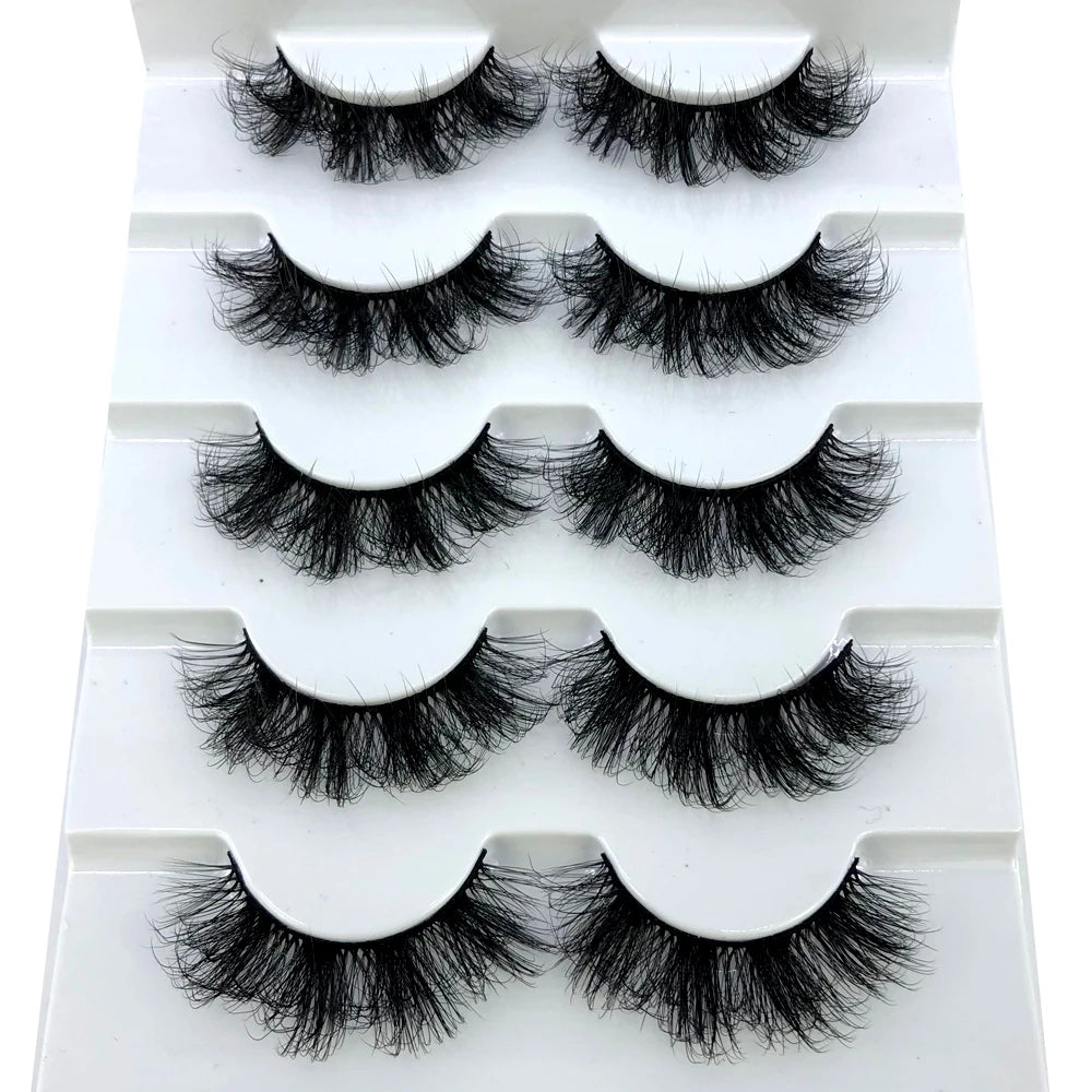 New 5 Pairs Lashes Mink Lashes Faux Eyelashes Mink False Eyelashes Dramatic Volume Lashes Eyelash Extension False Eyelashes