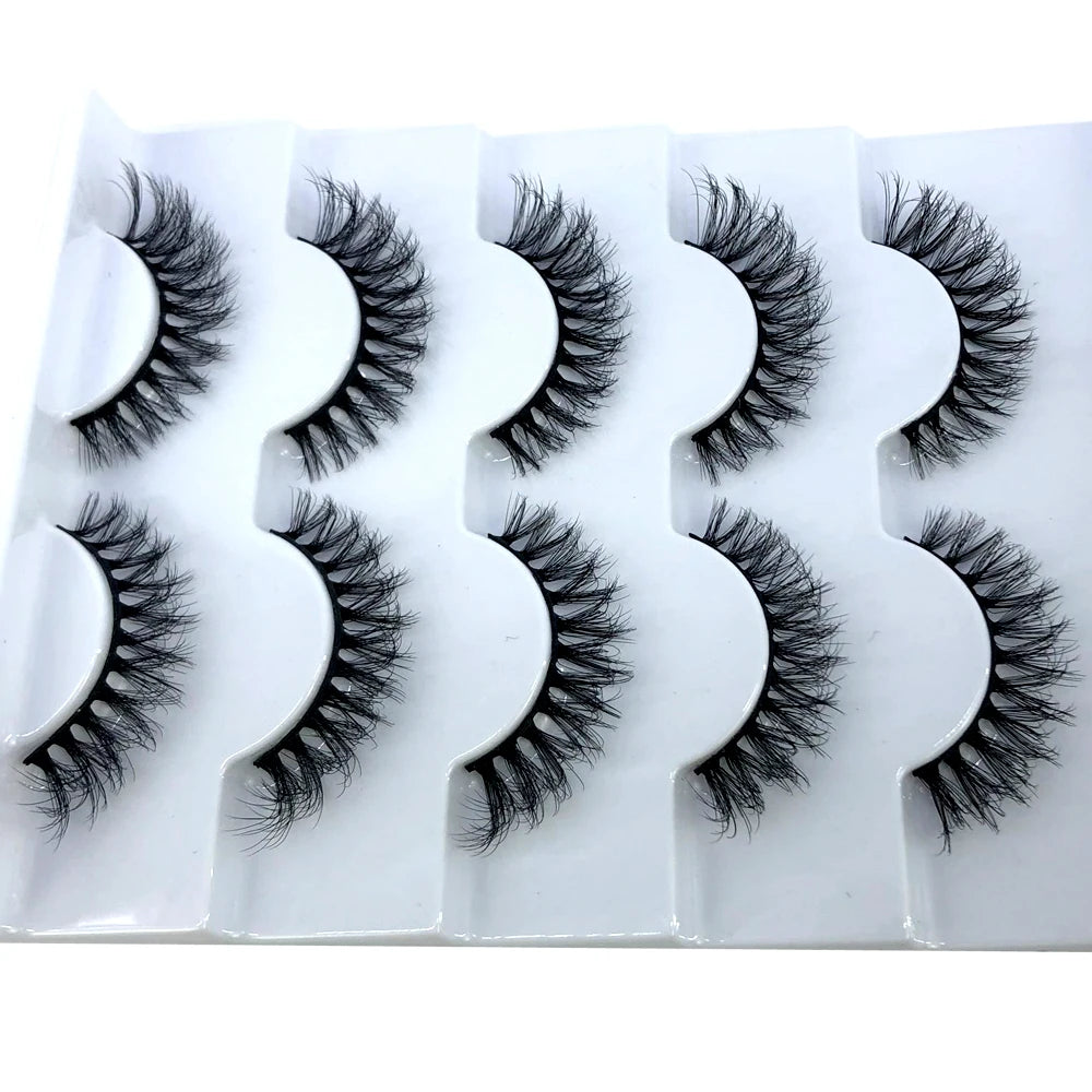 New 5 Pairs Lashes Mink Lashes Faux Eyelashes Mink False Eyelashes Dramatic Volume Lashes Eyelash Extension False Eyelashes