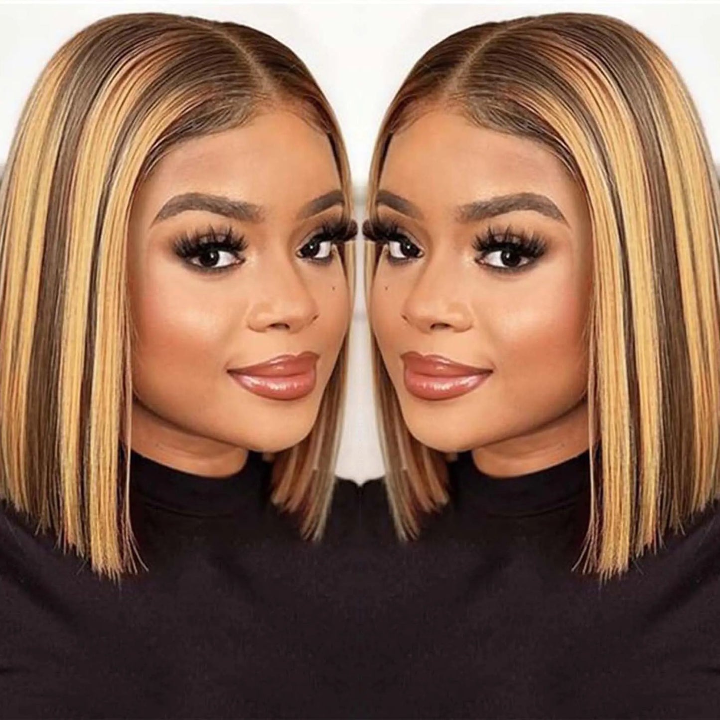 100% Human Hair Wigs 13x4 Lace Human Hair Lace Frontal Wig Ready Wear Bob Wigs Gold
