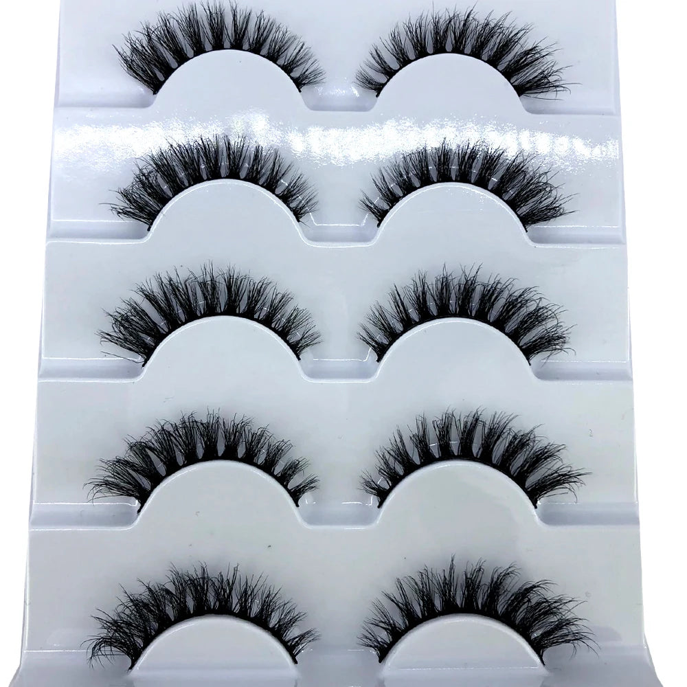 New 5 Pairs Lashes Mink Lashes Faux Eyelashes Mink False Eyelashes Dramatic Volume Lashes Eyelash Extension False Eyelashes