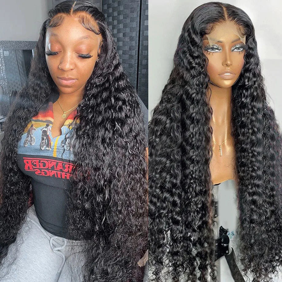 360 Curly Water Wave Human Hair Wigs