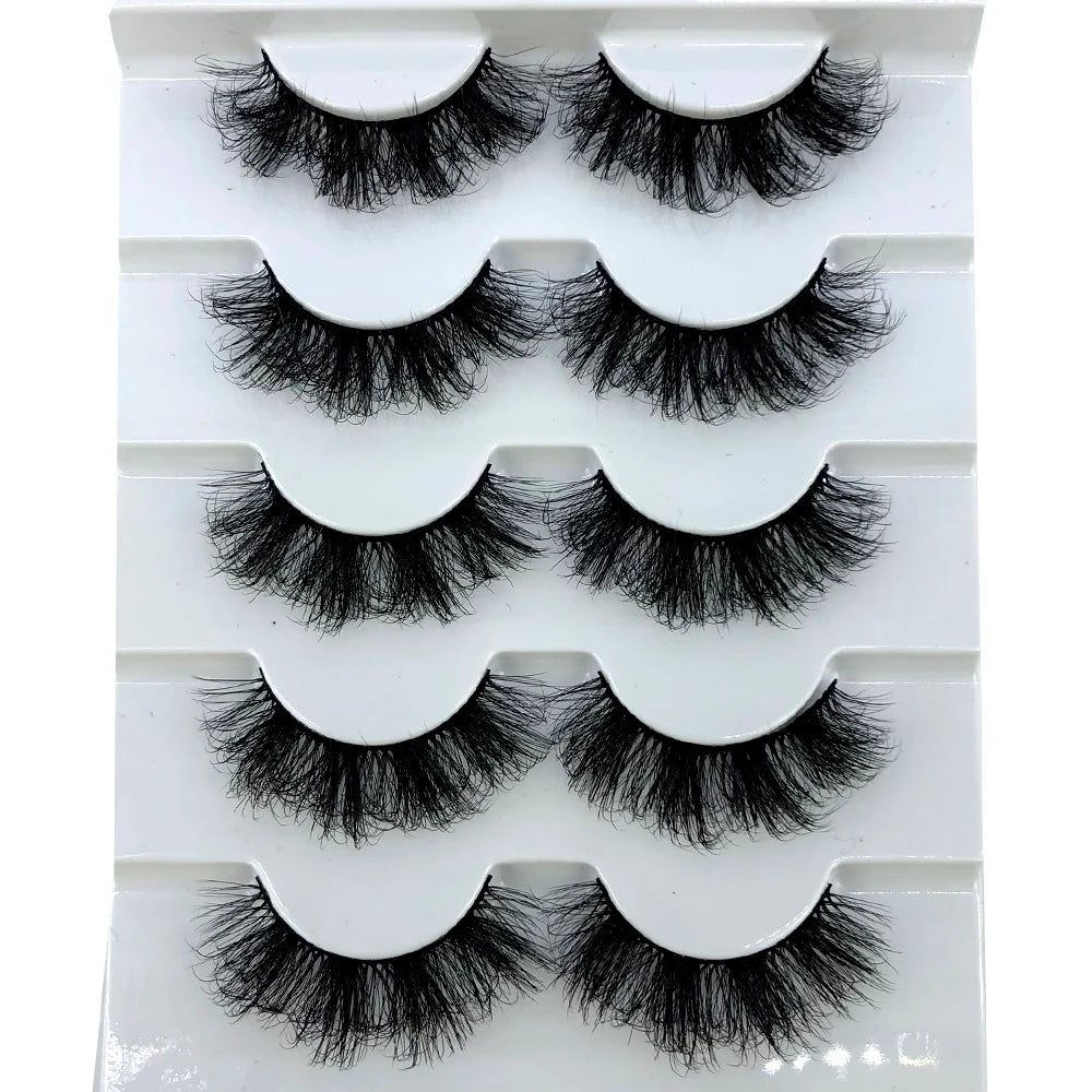 New 5 Pairs Lashes Mink Lashes Faux Eyelashes Mink False Eyelashes Dramatic Volume Lashes Eyelash Extension False Eyelashes