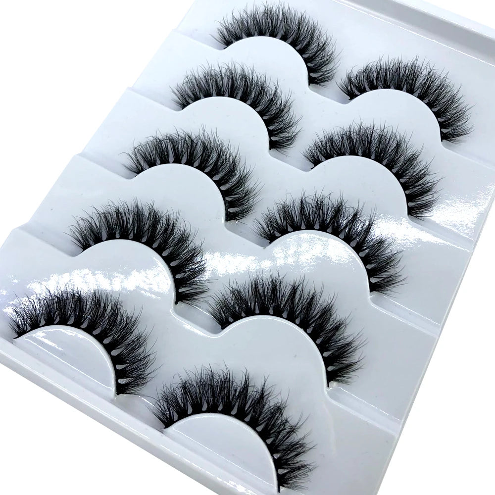 New 5 Pairs Lashes Mink Lashes Faux Eyelashes Mink False Eyelashes Dramatic Volume Lashes Eyelash Extension False Eyelashes