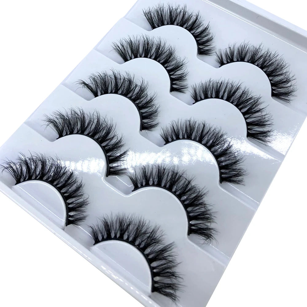 New 5 Pairs Lashes Mink Lashes Faux Eyelashes Mink False Eyelashes Dramatic Volume Lashes Eyelash Extension False Eyelashes