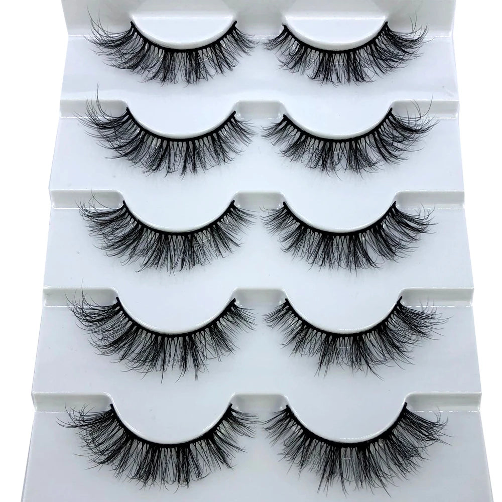 New 5 Pairs Lashes Mink Lashes Faux Eyelashes Mink False Eyelashes Dramatic Volume Lashes Eyelash Extension False Eyelashes