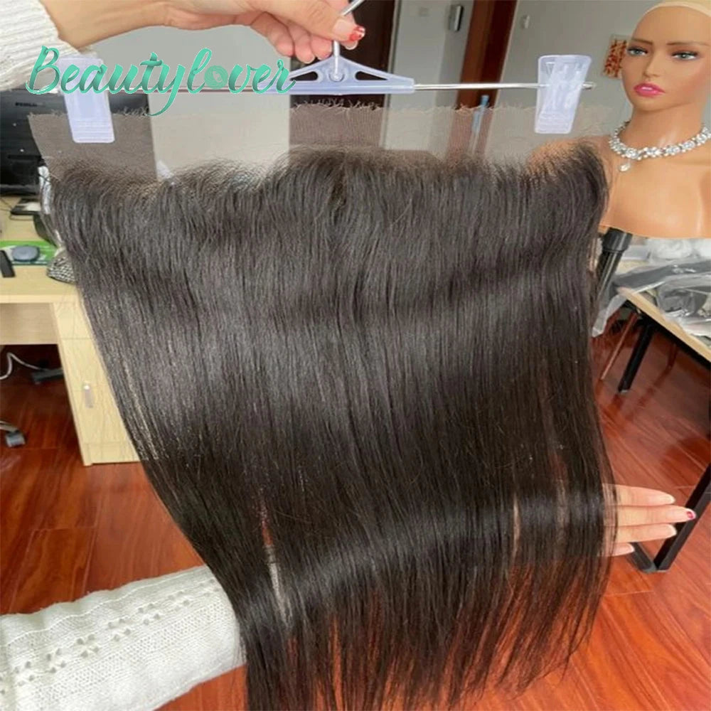 Straight Human Hair Frontal & Closure Transparent