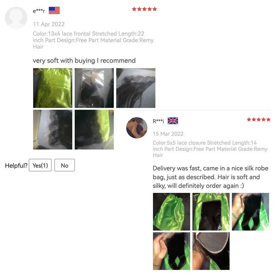 Straight Human Hair Frontal & Closure Transparent