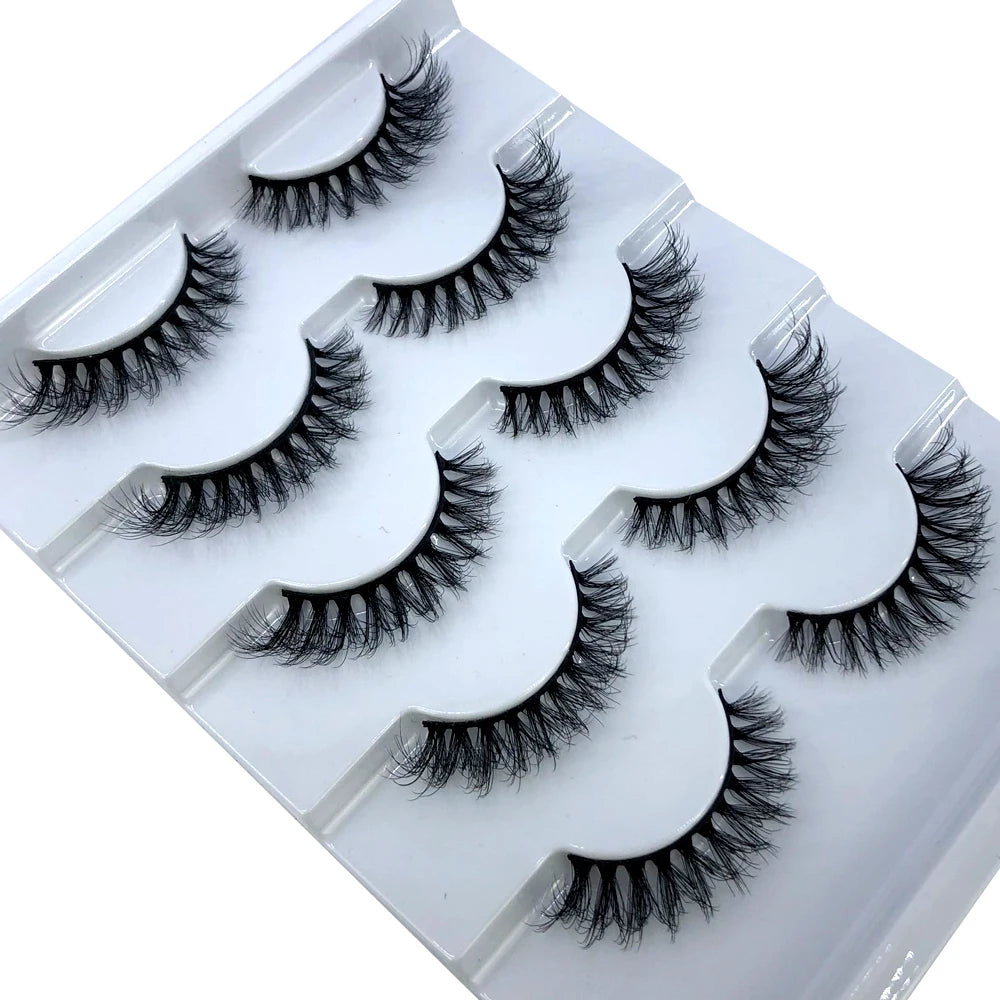 New 5 Pairs Lashes Mink Lashes Faux Eyelashes Mink False Eyelashes Dramatic Volume Lashes Eyelash Extension False Eyelashes