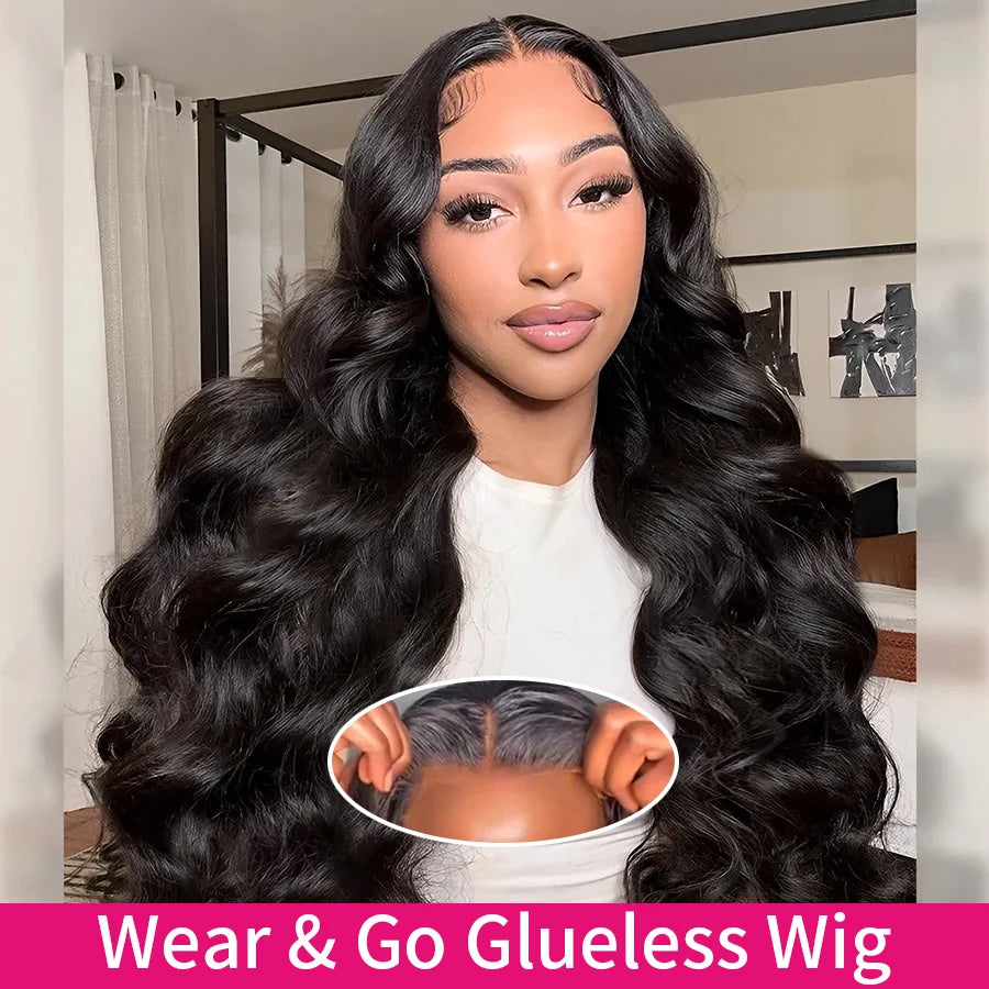 Wear And Go Glueless Human Hair Wigs Preplucked Brazilian Body Wave Ready To Wear