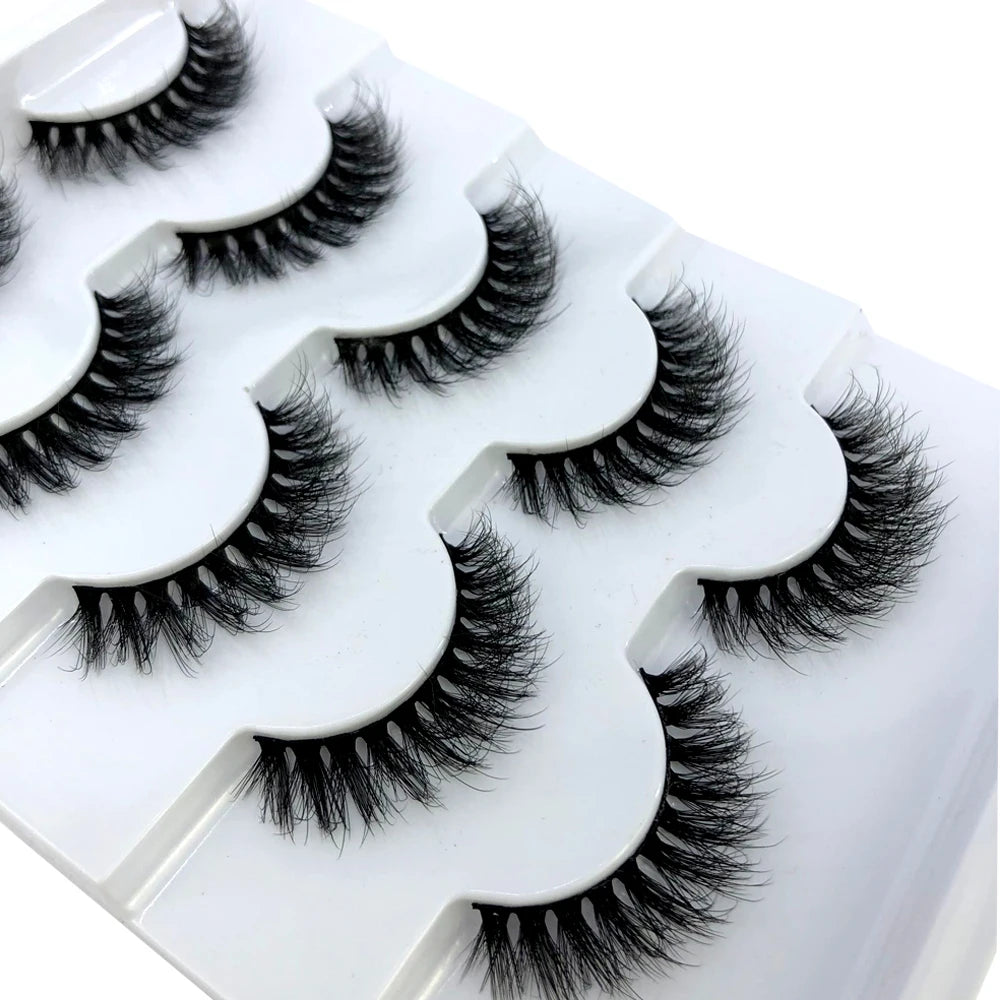 New 5 Pairs Lashes Mink Lashes Faux Eyelashes Mink False Eyelashes Dramatic Volume Lashes Eyelash Extension False Eyelashes