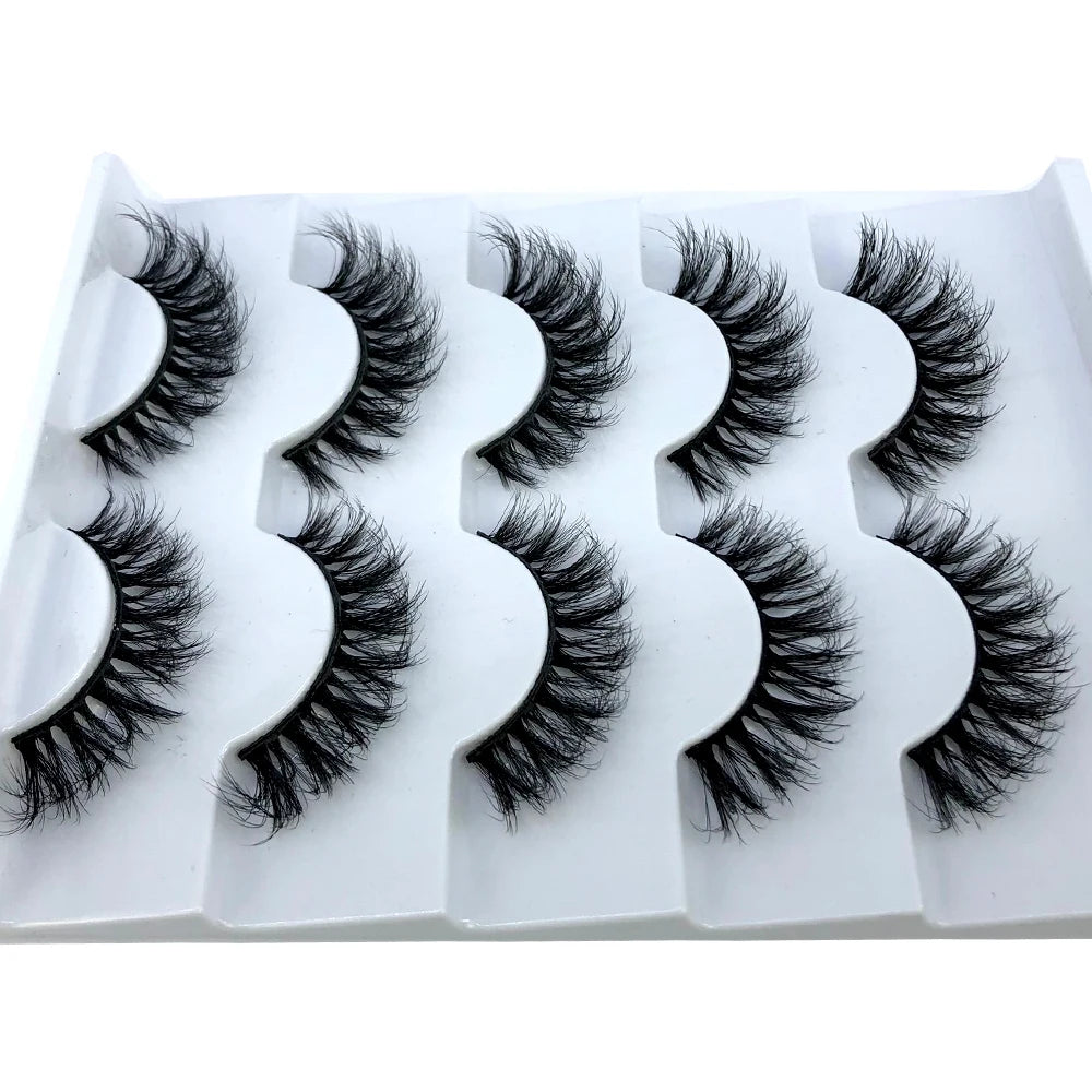 New 5 Pairs Lashes Mink Lashes Faux Eyelashes Mink False Eyelashes Dramatic Volume Lashes Eyelash Extension False Eyelashes