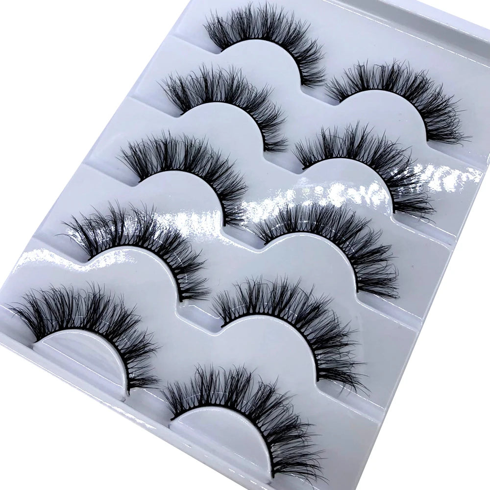 New 5 Pairs Lashes Mink Lashes Faux Eyelashes Mink False Eyelashes Dramatic Volume Lashes Eyelash Extension False Eyelashes