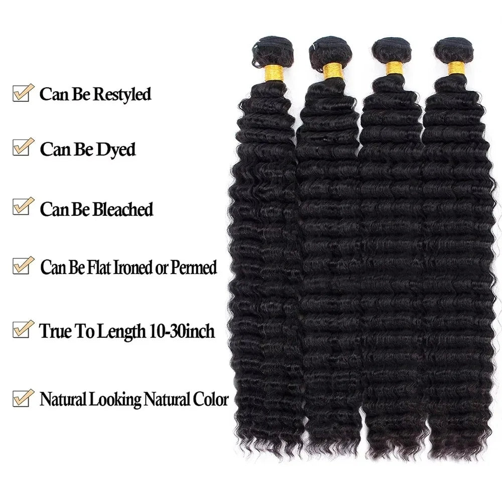 Deep Wave Human Hair Bundles