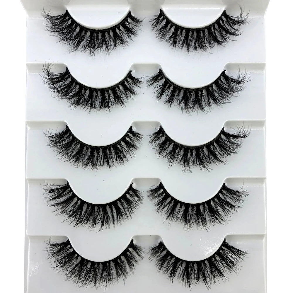 New 5 Pairs Lashes Mink Lashes Faux Eyelashes Mink False Eyelashes Dramatic Volume Lashes Eyelash Extension False Eyelashes