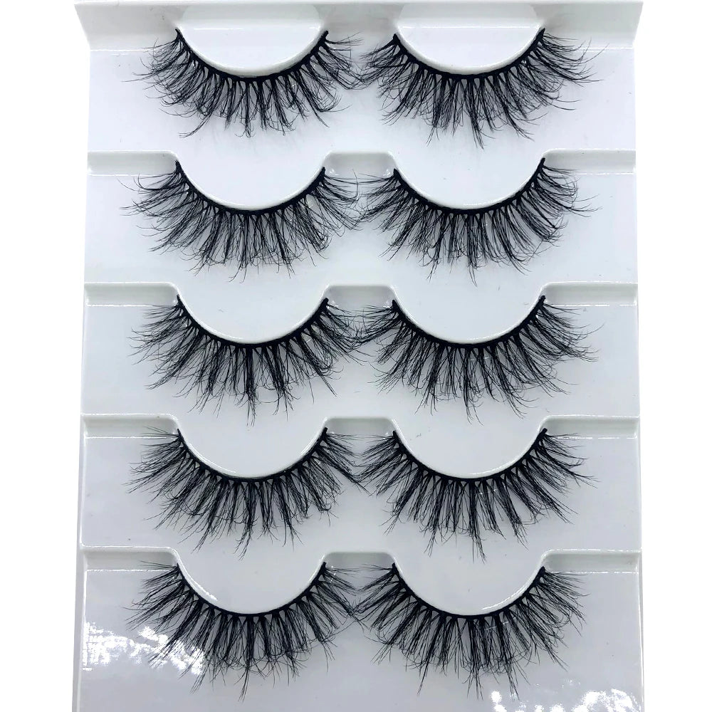New 5 Pairs Lashes Mink Lashes Faux Eyelashes Mink False Eyelashes Dramatic Volume Lashes Eyelash Extension False Eyelashes