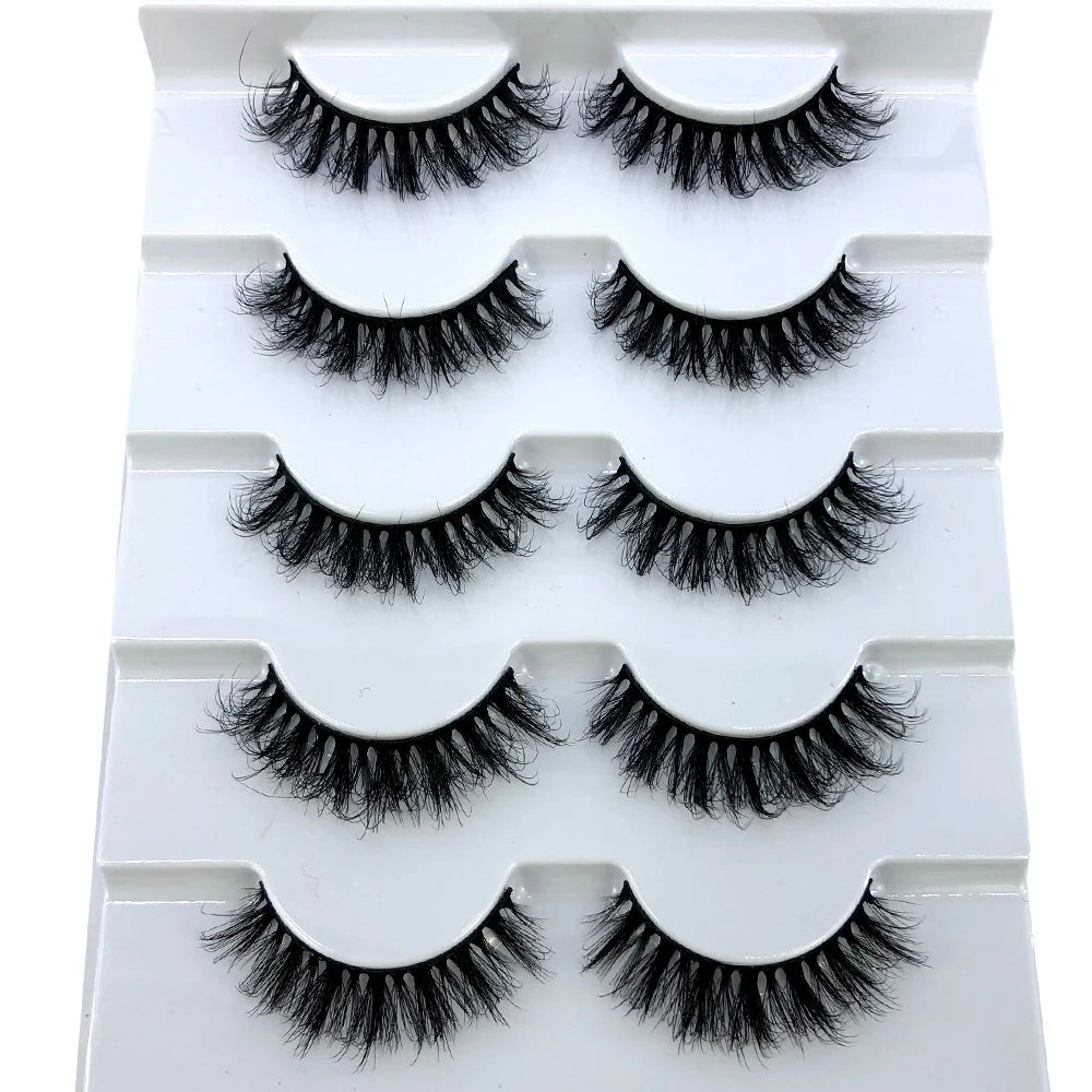 New 5 Pairs Lashes Mink Lashes Faux Eyelashes Mink False Eyelashes Dramatic Volume Lashes Eyelash Extension False Eyelashes