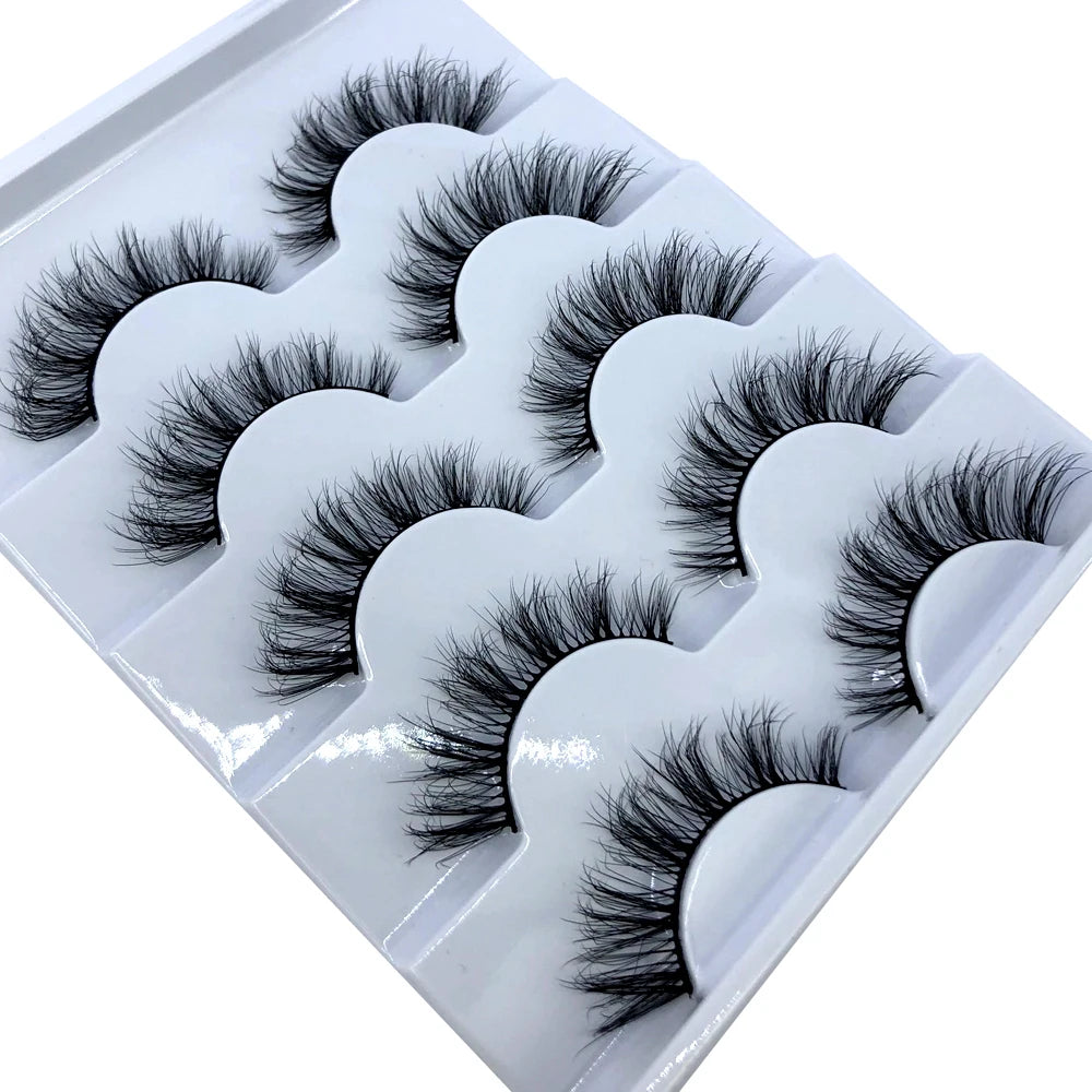 New 5 Pairs Lashes Mink Lashes Faux Eyelashes Mink False Eyelashes Dramatic Volume Lashes Eyelash Extension False Eyelashes