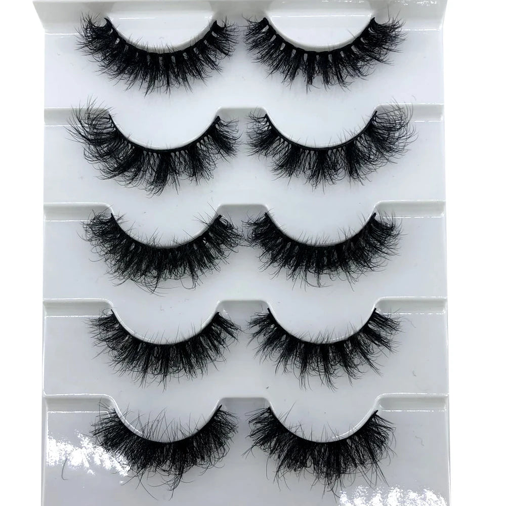 New 5 Pairs Lashes Mink Lashes Faux Eyelashes Mink False Eyelashes Dramatic Volume Lashes Eyelash Extension False Eyelashes