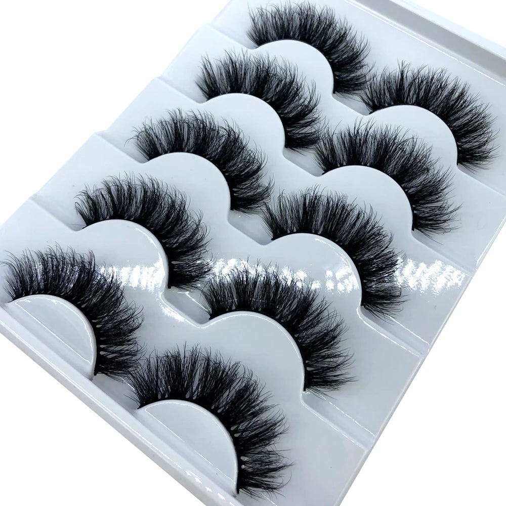 New 5 Pairs Lashes Mink Lashes Faux Eyelashes Mink False Eyelashes Dramatic Volume Lashes Eyelash Extension False Eyelashes