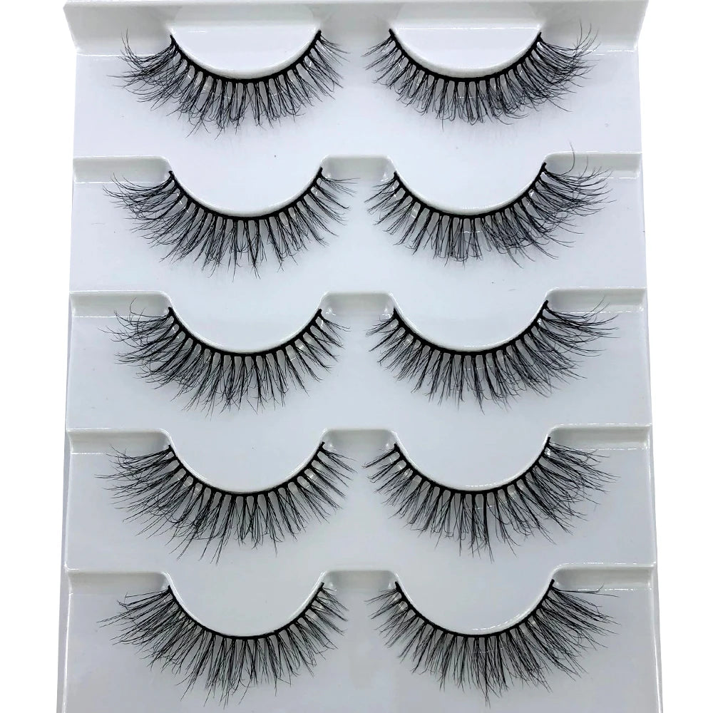New 5 Pairs Lashes Mink Lashes Faux Eyelashes Mink False Eyelashes Dramatic Volume Lashes Eyelash Extension False Eyelashes