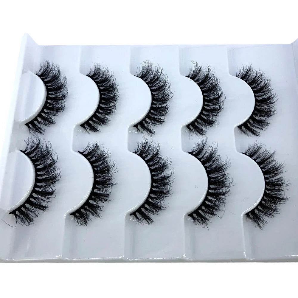 New 5 Pairs Lashes Mink Lashes Faux Eyelashes Mink False Eyelashes Dramatic Volume Lashes Eyelash Extension False Eyelashes