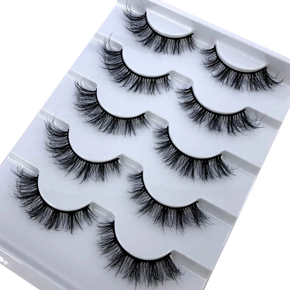 New 5 Pairs Lashes Mink Lashes Faux Eyelashes Mink False Eyelashes Dramatic Volume Lashes Eyelash Extension False Eyelashes