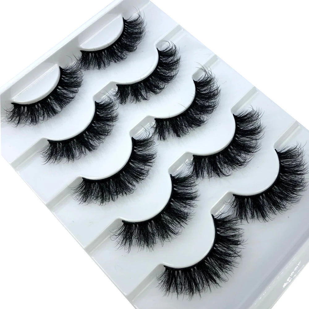 New 5 Pairs Lashes Mink Lashes Faux Eyelashes Mink False Eyelashes Dramatic Volume Lashes Eyelash Extension False Eyelashes