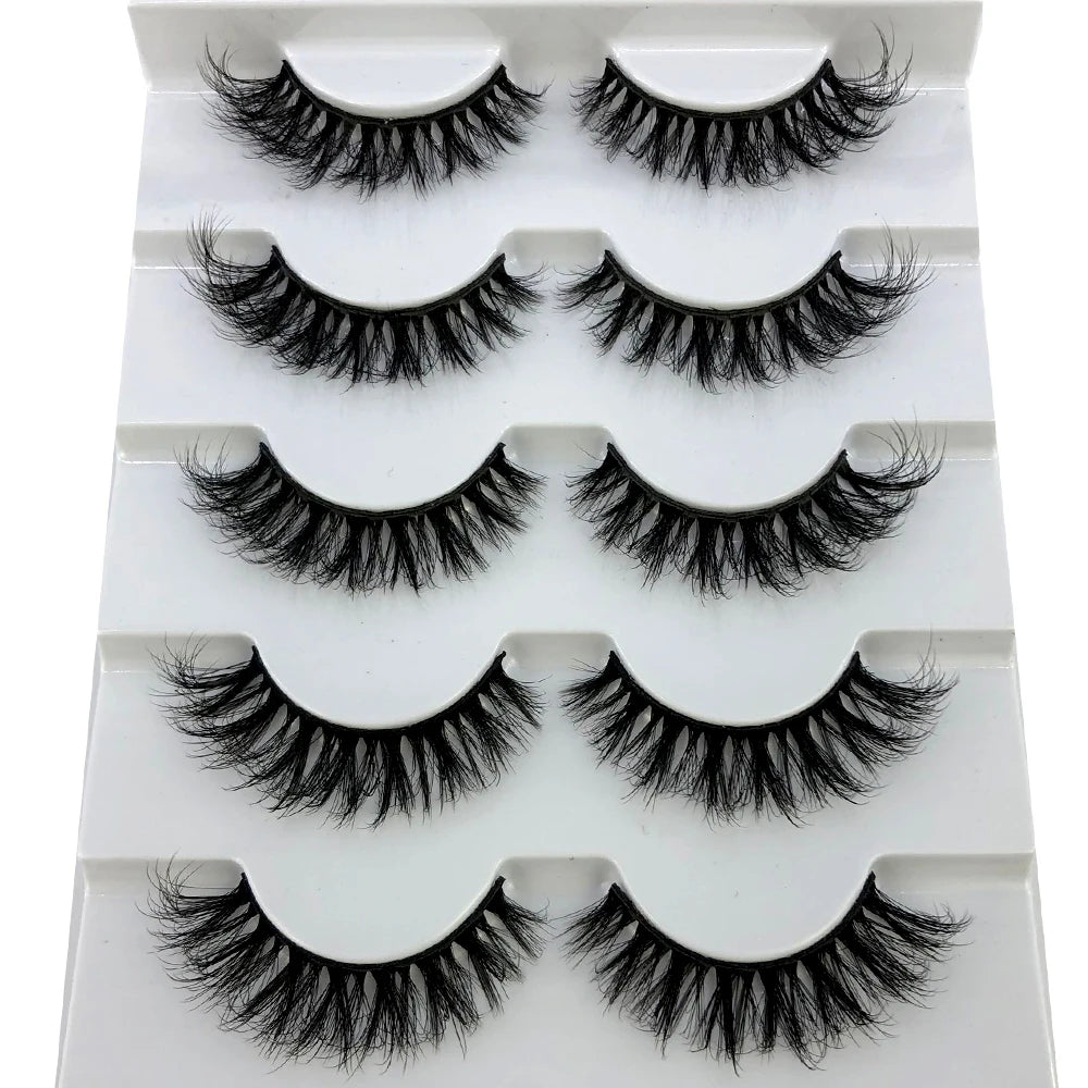 New 5 Pairs Lashes Mink Lashes Faux Eyelashes Mink False Eyelashes Dramatic Volume Lashes Eyelash Extension False Eyelashes