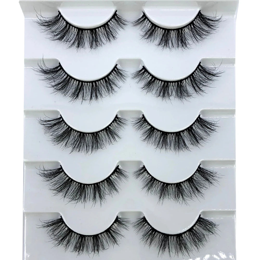 New 5 Pairs Lashes Mink Lashes Faux Eyelashes Mink False Eyelashes Dramatic Volume Lashes Eyelash Extension False Eyelashes