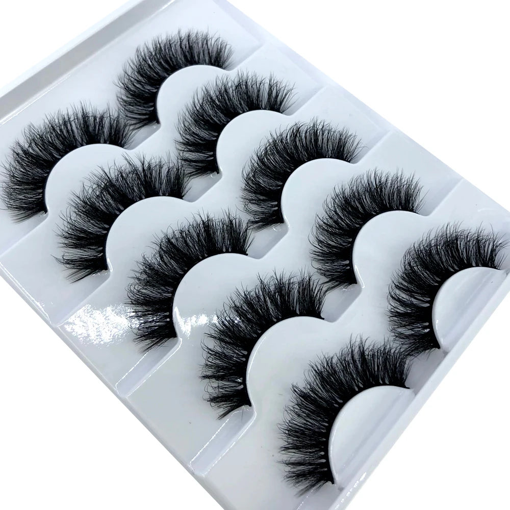 New 5 Pairs Lashes Mink Lashes Faux Eyelashes Mink False Eyelashes Dramatic Volume Lashes Eyelash Extension False Eyelashes